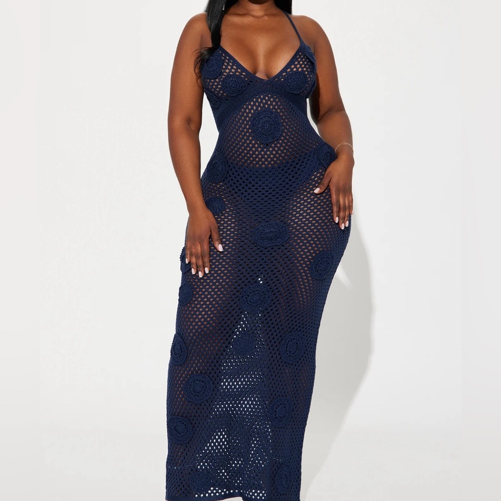 Crochet Maxi Dress, Flower details